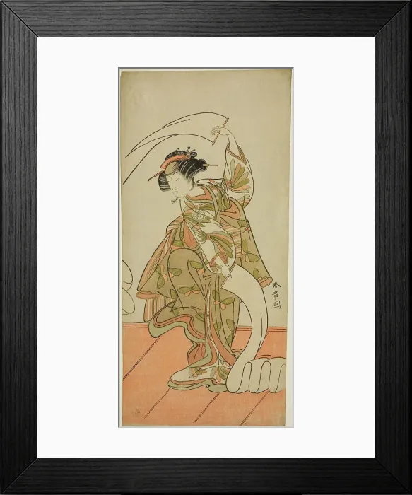 Framed Print : The Actor Segawa Kikunojo III as the Courtesan Kisegawa in a Nuno Sarashi Dance, in... c. 1775. Creator: Shunsho. The Actor Segawa Kikunojo III as the Courtesan Kisegawa in a Nuno Sarashi Dance, in... c. 1775. Creator: Shunsho Framed Print : The Actor Segawa Kikunojo III as the Courtesan Kisegawa in a Nuno Sarashi Dance, in... c. 1775. Creator: Shunsho. The Actor Segawa Kikunojo III as the Courtesan Kisegawa in a Nuno Sarashi Dance, in... c. 1775. Creator: Shunsho