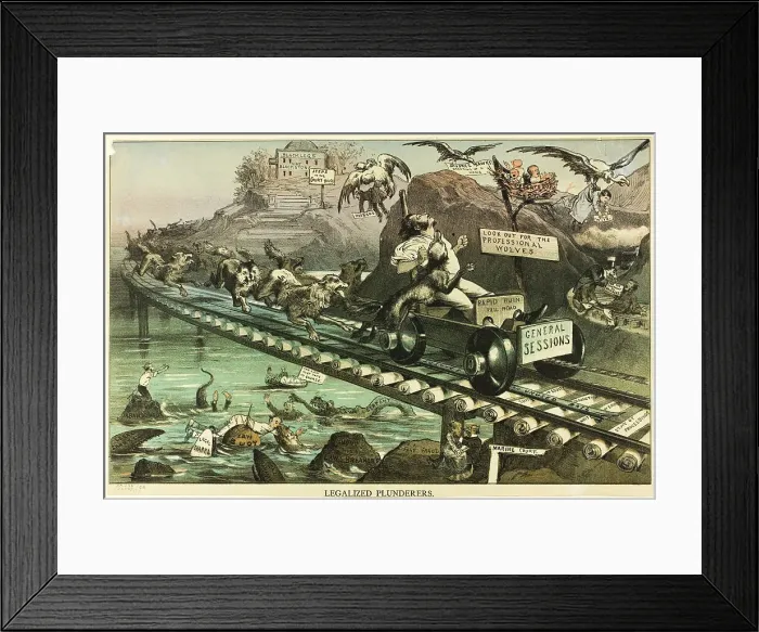 Framed Print : Legalized Plunderers, from Puck, 1880. Creator: Unknown Framed Print : Legalized Plunderers, from Puck, 1880. Creator: Unknown