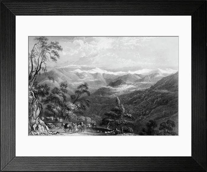 Framed Print : Snowy Range, from Landour, 1845. Creator: Unknown Framed Print : Snowy Range, from Landour, 1845. Creator: Unknown