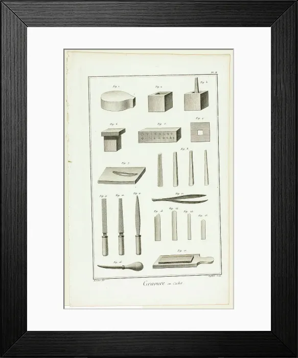 Framed Print : Seal Engraving, from Encyclopédie, 1762 / 77. Creator: A. J. Defehrt Framed Print : Seal Engraving, from Encyclopédie, 1762 / 77. Creator: A. J. Defehrt
