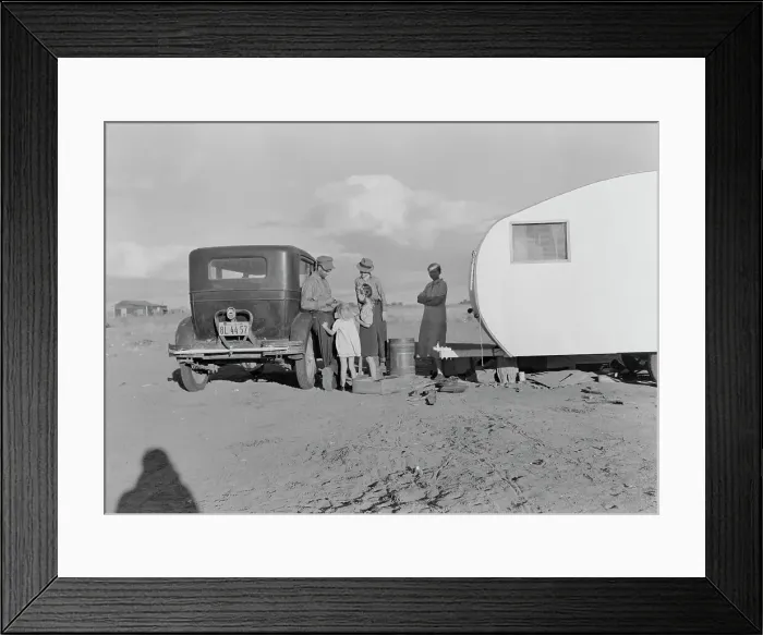 Framed Print : Migratory family from Louisiana on Works Progress Administration (WPA), California, 1938. Creator: Dorothea Lange Framed Print : Migratory family from Louisiana on Works Progress Administration (WPA), California, 1938. Creator: Dorothea Lange