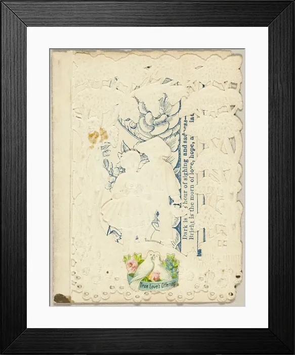 Framed Print : True Loves Offering (Valentine), 1850 / 59. Creator: Unknown Framed Print : True Loves Offering (Valentine), 1850 / 59. Creator: Unknown