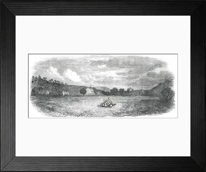 Framed Print : Crathie Kirk and Manse, 1850. Creator: Unknown Framed Print : Crathie Kirk and Manse, 1850. Creator: Unknown