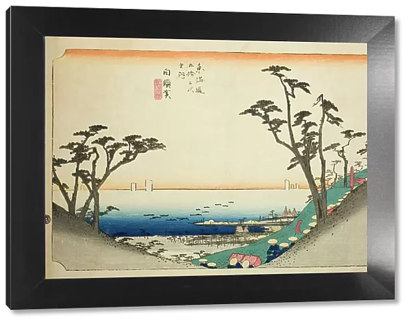 Shirasuka: View of Shiomi Slope (Shirasuka, Shiomizaka zu), from the series 'Fifty... c. 1833 / 34. Creator: Ando Hiroshige. Shirasuka: View of Shiomi Slope (Shirasuka, Shiomizaka zu), from the series 'Fifty... c. 1833 / 34