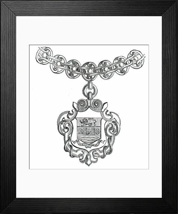 Framed Print : Mayoralty Chain for the Corporation of Carlisle, 1850. Creator: Unknown Framed Print : Mayoralty Chain for the Corporation of Carlisle, 1850. Creator: Unknown
