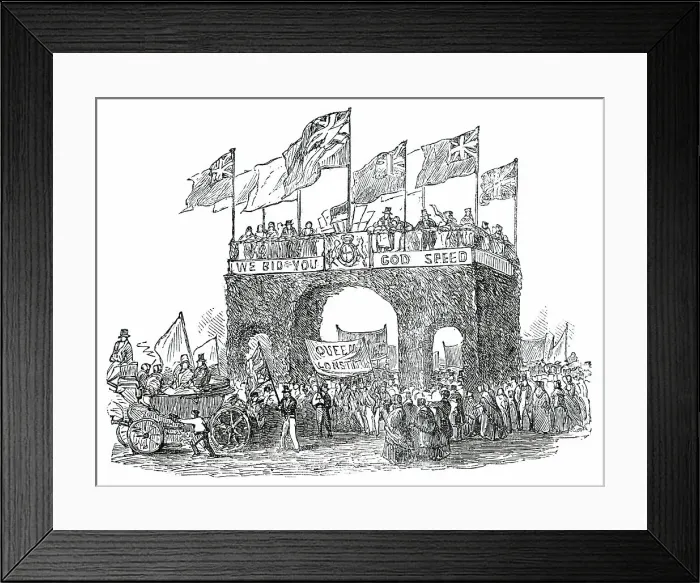 Framed Print : Triumphal Arch at West Lynn, 1850. Creator: Unknown Framed Print : Triumphal Arch at West Lynn, 1850. Creator: Unknown