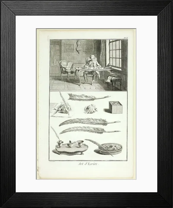 Framed Print : Art of Writing, from Encyclopédie, 1760. Creator: Benoit-Louis Prevost Framed Print : Art of Writing, from Encyclopédie, 1760. Creator: Benoit-Louis Prevost