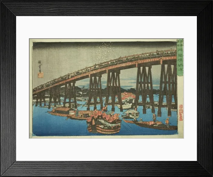 Framed Print : Cooling off at Ryogoku Bridge (Ryogokubashi noryo), from the series Famous... c. 1839 / 42. Creator: Ando Hiroshige. Cooling off at Ryogoku Bridge (Ryogokubashi noryo), from the series Famous... c. 1839 / 42. Creator: Ando Hiroshige Framed Print : Cooling off at Ryogoku Bridge (Ryogokubashi noryo), from the series Famous... c. 1839 / 42. Creator: Ando Hiroshige. Cooling off at Ryogoku Bridge (Ryogokubashi noryo), from the series Famous... c. 1839 / 42. Creator: Ando Hiroshige