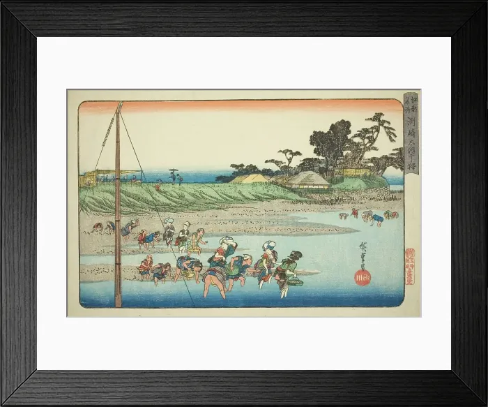 Framed Print : Gathering Shellfish at Low Tide at Susaki (Susaki shiohigari), from the series Famous... c1832 / 34. Creator: Ando Hiroshige. Gathering Shellfish at Low Tide at Susaki (Susaki shiohigari), from the series Famous... c1832 / 34 Framed Print : Gathering Shellfish at Low Tide at Susaki (Susaki shiohigari), from the series Famous... c1832 / 34. Creator: Ando Hiroshige. Gathering Shellfish at Low Tide at Susaki (Susaki shiohigari), from the series Famous... c1832 / 34