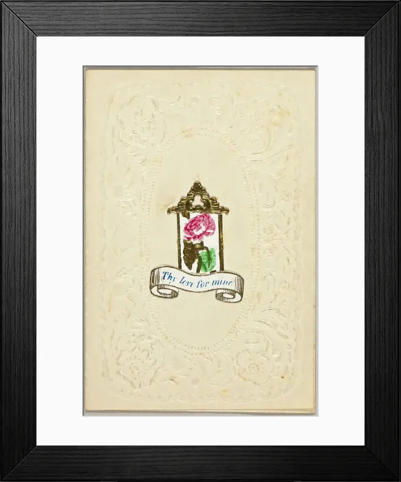 Framed Print : Thy Love for Mine (valentine), c.1830. Creator: Unknown Framed Print : Thy Love for Mine (valentine), c.1830. Creator: Unknown