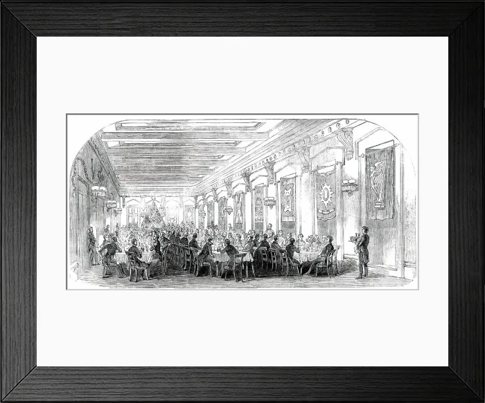 Framed Print : Grand Dinner in the Masonic Hall, at Montreal, 1850. Creator: Unknown Framed Print : Grand Dinner in the Masonic Hall, at Montreal, 1850. Creator: Unknown