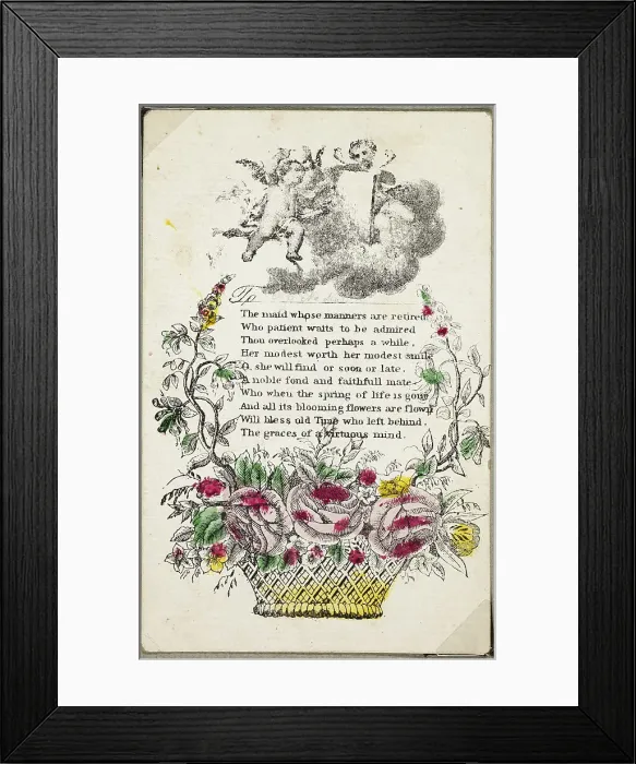 Framed Print : The Maid Whose Manners are Retired (valentine), n.d. Creator: Unknown Framed Print : The Maid Whose Manners are Retired (valentine), n.d. Creator: Unknown