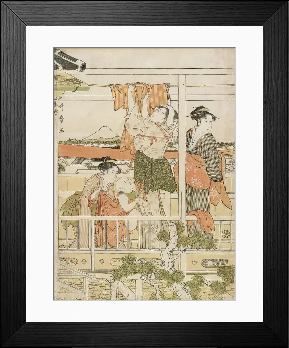 Framed Print : Drying Clothes (Monohoshi), Japan, c. 1790. Creator: Kitagawa Utamaro Framed Print : Drying Clothes (Monohoshi), Japan, c. 1790. Creator: Kitagawa Utamaro