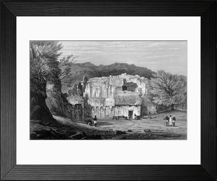 Framed Print : Front View of the Kylas, Caves of Ellora, 1835. Creator: Samuel Prout Framed Print : Front View of the Kylas, Caves of Ellora, 1835. Creator: Samuel Prout