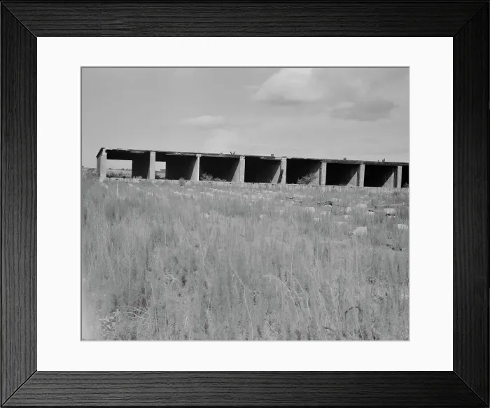 Framed Print : Remains of dry kiln shed, Fullerton, Louisiana, 1937. Creator: Dorothea Lange Framed Print : Remains of dry kiln shed, Fullerton, Louisiana, 1937. Creator: Dorothea Lange