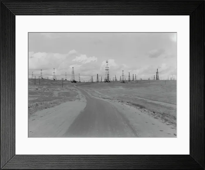 Framed Print : Oil fields, Kern County, California, 1938. Creator: Dorothea Lange Framed Print : Oil fields, Kern County, California, 1938. Creator: Dorothea Lange