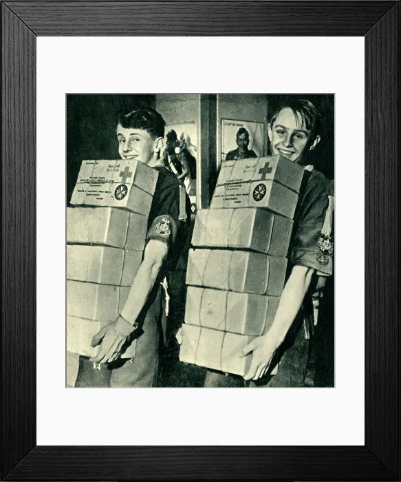 Framed Print : Helping the Prisoners of War Parcels Scheme, 1944. Creator: Unknown Framed Print : Helping the Prisoners of War Parcels Scheme, 1944. Creator: Unknown