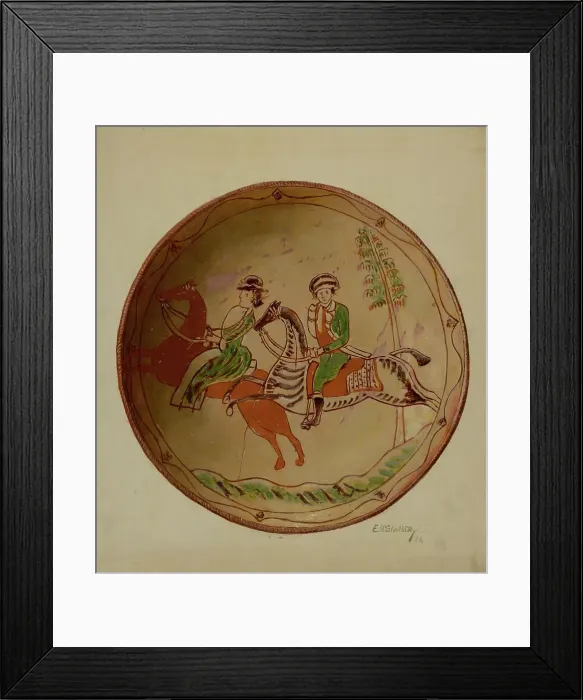 Framed Print : Pa. German Plate, 1936. Creator: Eugene Shellady Framed Print : Pa. German Plate, 1936. Creator: Eugene Shellady