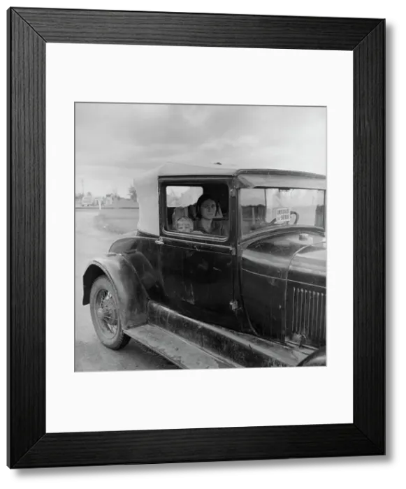 Framed Print : During the cotton strike, a striking picker applies for an emergency food grant, Shafter, CA, 1938. Creator: Dorothea Lange Framed Print : During the cotton strike, a striking picker applies for an emergency food grant, Shafter, CA, 1938. Creator: Dorothea Lange
