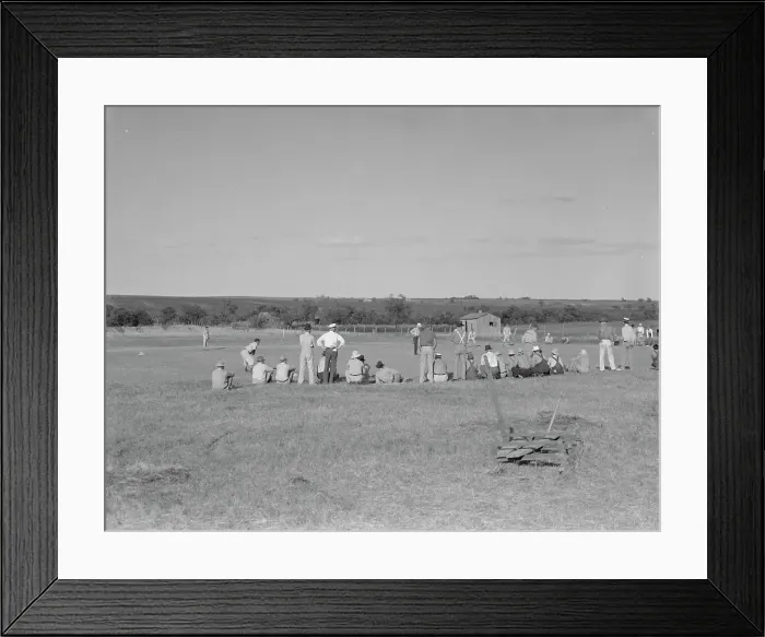 Framed Print : Baseball, Sunday afternoon - Rice vs. Perry, Texas, 1937. Creator: Dorothea Lange