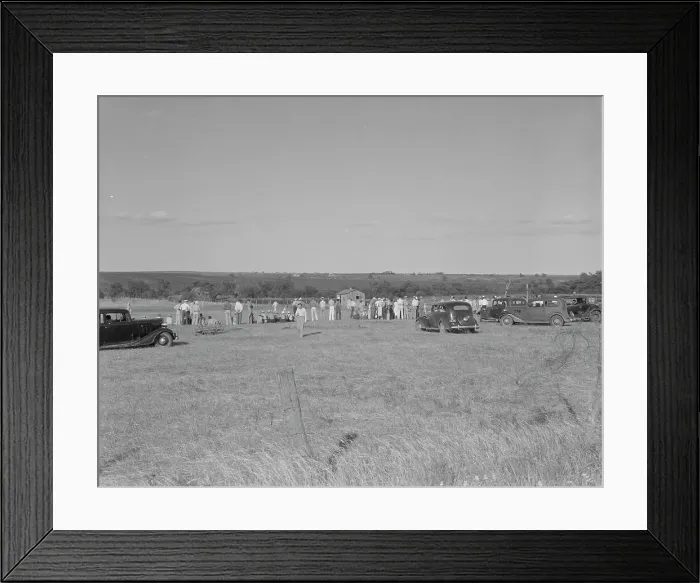Framed Print : Baseball, Sunday afternoon - the town of Rice vs. the town of Perry, Texas, 1937. Creator: Dorothea Lange Framed Print : Baseball, Sunday afternoon - the town of Rice vs. the town of Perry, Texas, 1937. Creator: Dorothea Lange