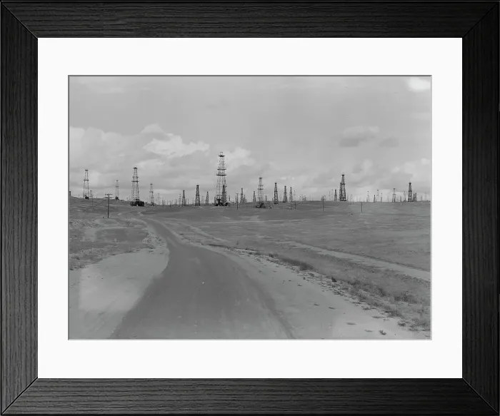 Framed Print : Oil fields, Kern County, California, 1938. Creator: Dorothea Lange Framed Print : Oil fields, Kern County, California, 1938. Creator: Dorothea Lange