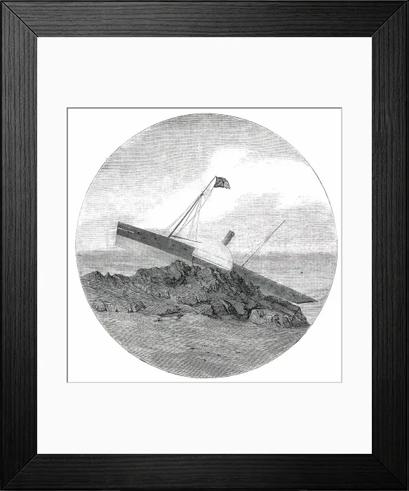 Framed Print : Wreck of the Superb, as Seen through a Telescope, from Jersey, 1850. Creator: Unknown. Wreck of the Superb, as Seen through a Telescope, from Jersey, 1850. Creator: Unknown Framed Print : Wreck of the Superb, as Seen through a Telescope, from Jersey, 1850. Creator: Unknown. Wreck of the Superb, as Seen through a Telescope, from Jersey, 1850. Creator: Unknown