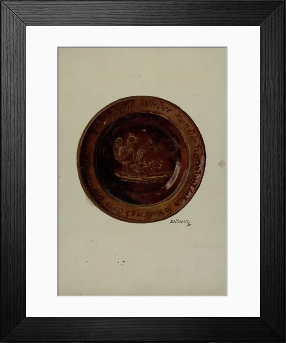 Framed Print : Pa. German Plate, 1937. Creator: Eugene Shellady Framed Print : Pa. German Plate, 1937. Creator: Eugene Shellady