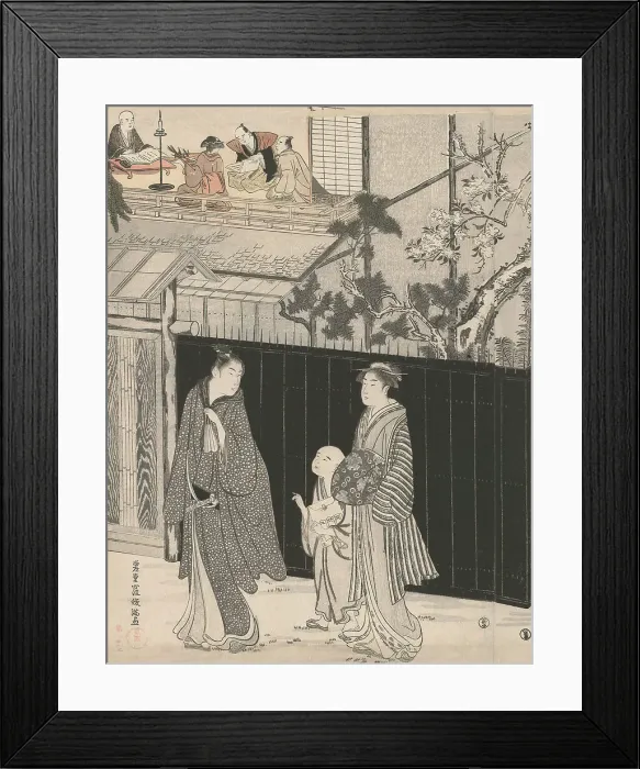 Framed Print : Returning from a Poetry Gathering, Japan, c. 1785 / 89. Creator: Kubo Shunman Framed Print : Returning from a Poetry Gathering, Japan, c. 1785 / 89. Creator: Kubo Shunman