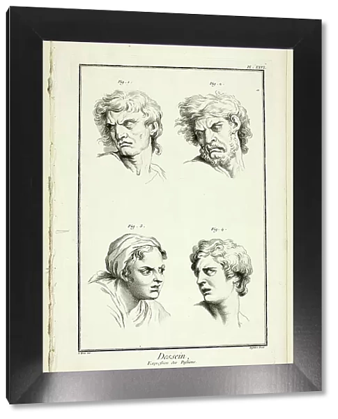 Drawing: Expressions of Emotion (Hate or Jealousy, Anger, Desire, Physical Pain), from... 1762 / 77. Creator: A. J. Defehrt