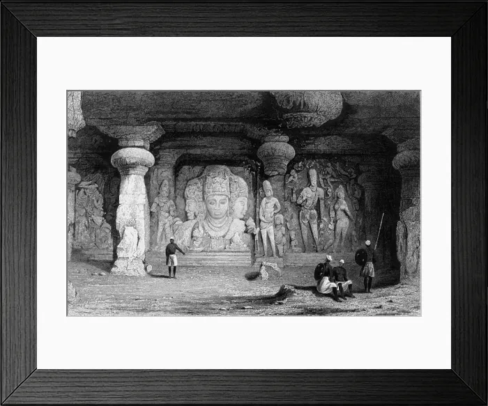 Framed Print : Triad Figure, Interior of Elephanta, 1834. Creator: Samuel Prout Framed Print : Triad Figure, Interior of Elephanta, 1834. Creator: Samuel Prout
