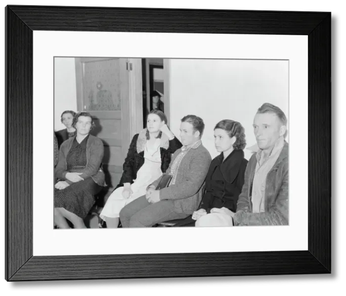 Framed Print : Night meeting in the FSA office, Tulare County, California, 1938. Creator: Dorothea Lange Framed Print : Night meeting in the FSA office, Tulare County, California, 1938. Creator: Dorothea Lange