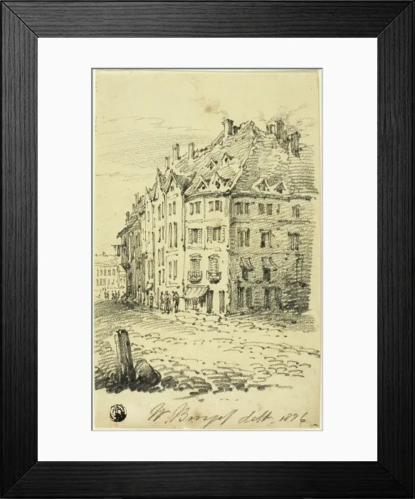 Framed Print : City Street, 1876. Creator: William Burges Framed Print : City Street, 1876. Creator: William Burges