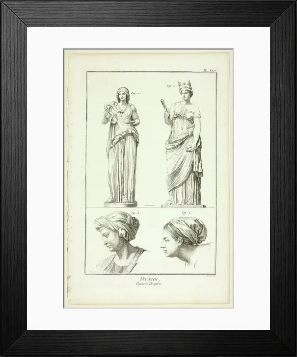 Framed Print : Design: Draped Figures, from Encyclopédie, 1762 / 77. Creator: Benoit-Louis Prevost Framed Print : Design: Draped Figures, from Encyclopédie, 1762 / 77. Creator: Benoit-Louis Prevost