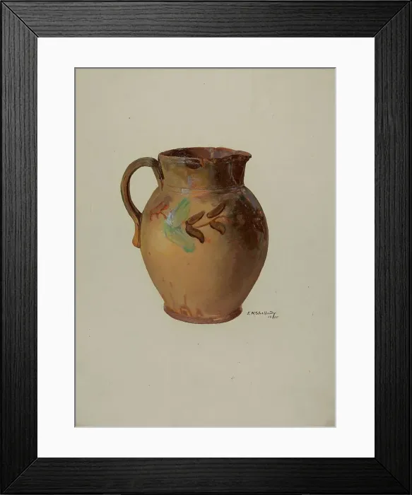 Framed Print : Pa. German Jug, 1936. Creator: Eugene Shellady Framed Print : Pa. German Jug, 1936. Creator: Eugene Shellady