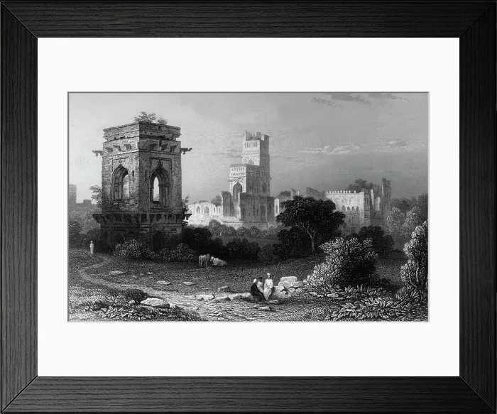 Framed Print : Palace of the Seven Stories, - Beejapore, 1834. Creator: William Purser Framed Print : Palace of the Seven Stories, - Beejapore, 1834. Creator: William Purser