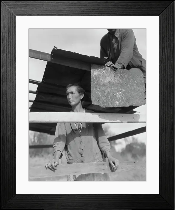 Framed Print : Dispossessed Arkansas farmers, Bakersfield, California, 1935. Creator: Dorothea Lange Framed Print : Dispossessed Arkansas farmers, Bakersfield, California, 1935. Creator: Dorothea Lange