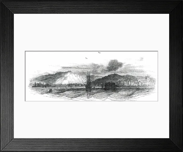 Framed Print : Harbour and Town of Cherbourg, 1850. Creator: Unknown Framed Print : Harbour and Town of Cherbourg, 1850. Creator: Unknown