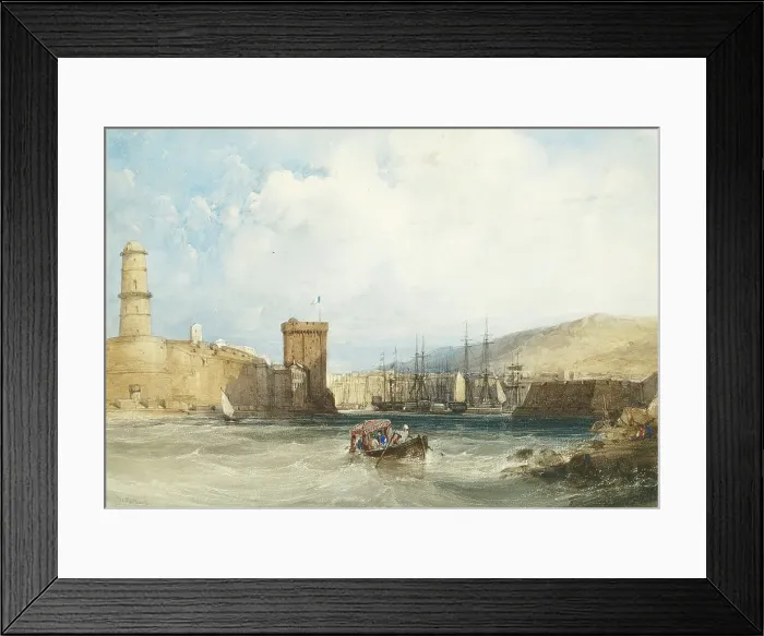 Framed Print : The Entrance to the Harbor of Marseilles, c. 1838. Creator: William Callow Framed Print : The Entrance to the Harbor of Marseilles, c. 1838. Creator: William Callow