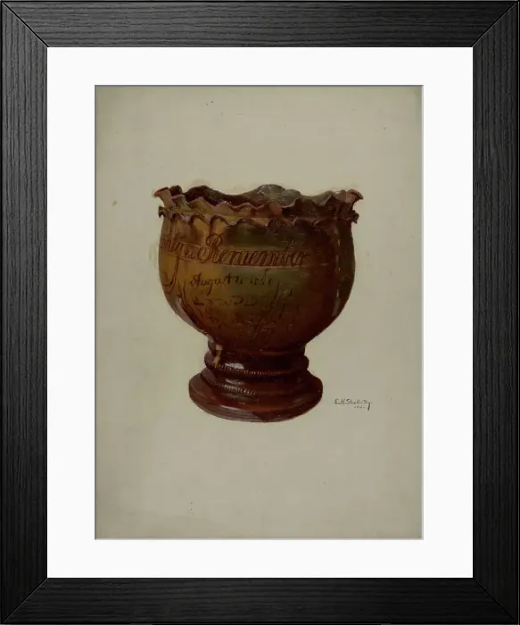 Framed Print : Pa. German Plate, 1936. Creator: Eugene Shellady Framed Print : Pa. German Plate, 1936. Creator: Eugene Shellady