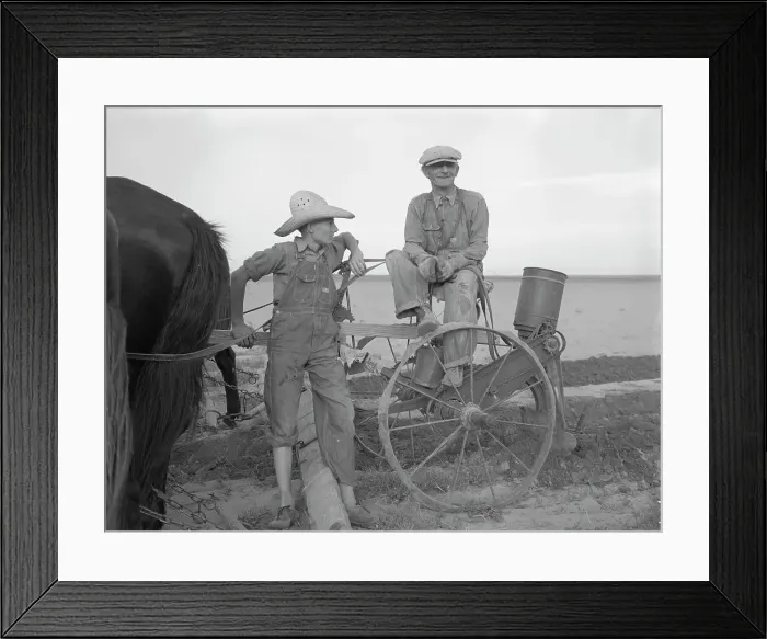 Framed Print : Farmer and son near Stanton, Texas, 1937. Creator: Dorothea Lange Framed Print : Farmer and son near Stanton, Texas, 1937. Creator: Dorothea Lange