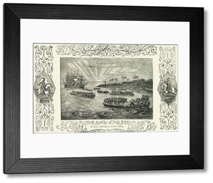 Framed Print : Troops landing at Point Isabel, 1849. Creator: Unknown Framed Print : Troops landing at Point Isabel, 1849. Creator: Unknown