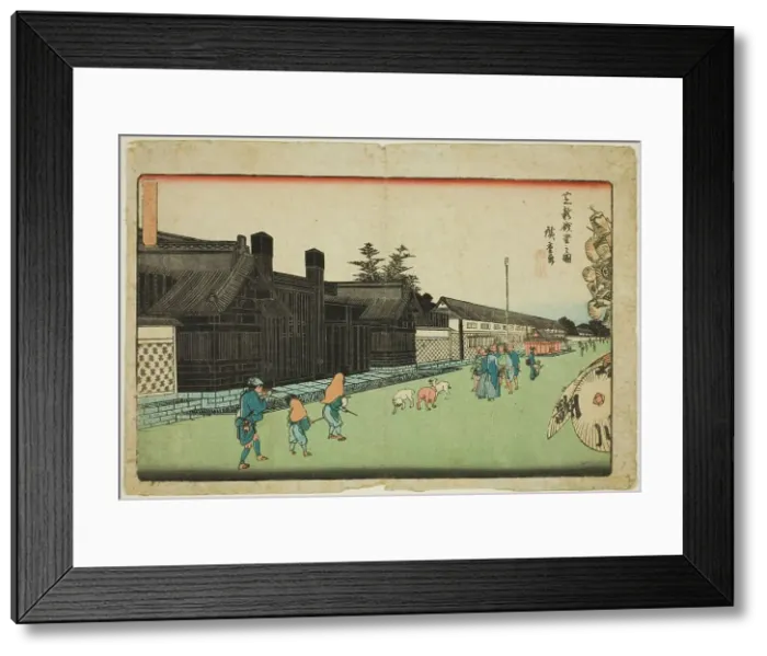 Framed Print : The New Mint in Shiba (Shiba shin zeniza no zu), from the series Exceptional Views.. c. 1835 / 39. Creator: Ando Hiroshige. The New Mint in Shiba (Shiba shin zeniza no zu), from the series Exceptional Views.. c. 1835 / 39 Framed Print : The New Mint in Shiba (Shiba shin zeniza no zu), from the series Exceptional Views.. c. 1835 / 39. Creator: Ando Hiroshige. The New Mint in Shiba (Shiba shin zeniza no zu), from the series Exceptional Views.. c. 1835 / 39