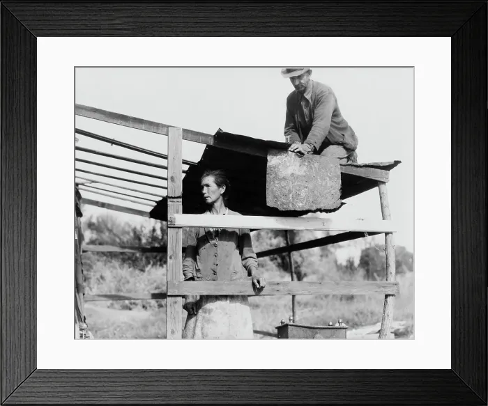 Framed Print : Dispossessed Arkansas farmers, Bakersfield, California, 1935. Creator: Dorothea Lange