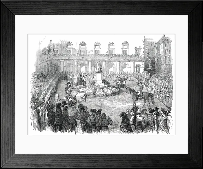 Framed Print : Inauguration of the Statue of Queen Isabella II, at Madrid, 1850. Creator: Unknown Framed Print : Inauguration of the Statue of Queen Isabella II, at Madrid, 1850. Creator: Unknown