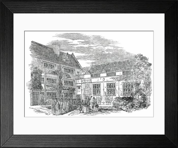 Framed Print : Tercentenary Anniversary of King's School, Sherborne, 1850. Creator: Unknown Framed Print : Tercentenary Anniversary of King's School, Sherborne, 1850. Creator: Unknown