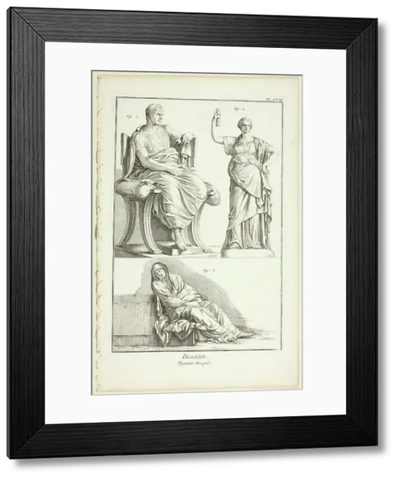 Framed Print : Design: Draped Figures, from Encyclopédie, 1762 / 77. Creator: A. J. Defehrt Framed Print : Design: Draped Figures, from Encyclopédie, 1762 / 77. Creator: A. J. Defehrt