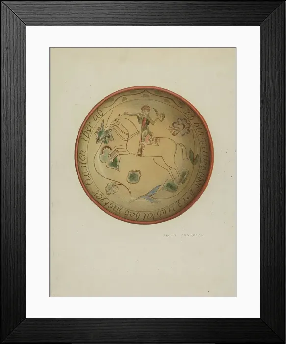 Framed Print : Pa. German Plate, 1937. Creator: Eugene Shellady Framed Print : Pa. German Plate, 1937. Creator: Eugene Shellady