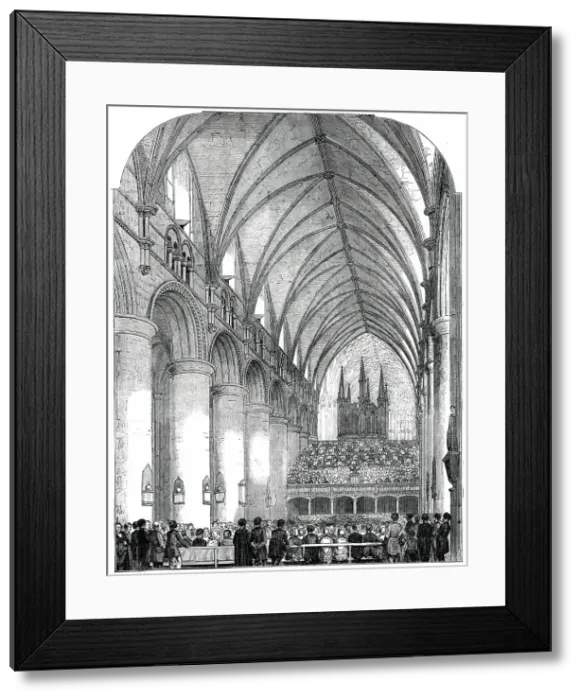 Framed Print : The Grand Musical Festival in Gloucester Cathedral, 1850. Creator: Unknown Framed Print : The Grand Musical Festival in Gloucester Cathedral, 1850. Creator: Unknown