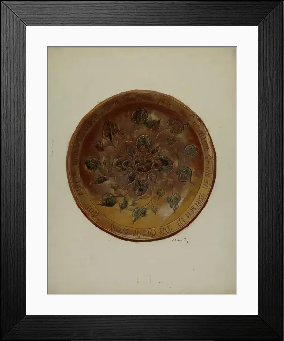 Framed Print : Pa. German Plate, 1937. Creator: Eugene Shellady Framed Print : Pa. German Plate, 1937. Creator: Eugene Shellady